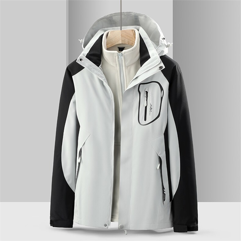 春秋冬三合一冲锋衣保暖连帽外套男女款防风户外服SZ1898-P150,男装夹克,星座1105-3