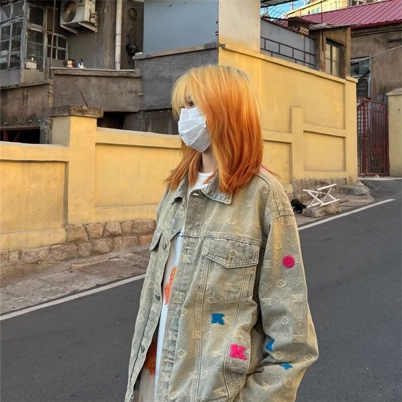 男女牛仔外套宽松翻领潮流美式复古oversize高街帅气,男装工装外套,星座716-2