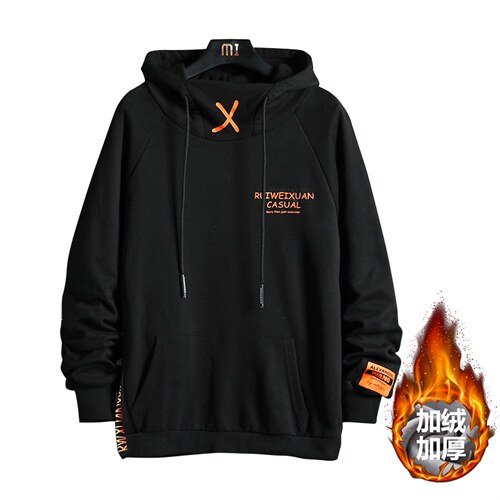 货足支持各种活动2023冬季新款连帽高领加绒加厚卫衣男加肥加大码,男装卫衣,钱塘717(原712)