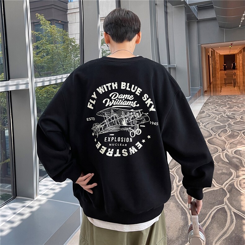 秋装2026新款圆领套头宽松卫衣潮流大码男士长袖秋季外套S255-P48,女装短外套,电商A233-1