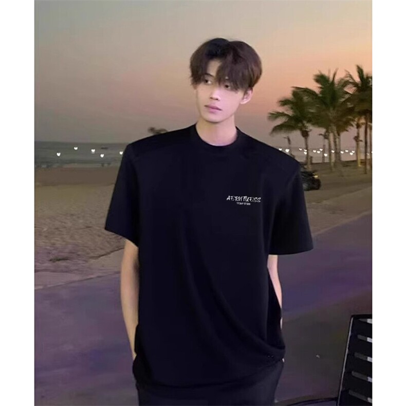 可设48小时发货支持抖音得物来样二开230克重磅美式短袖t恤MT370，男装T恤，电商A486-1