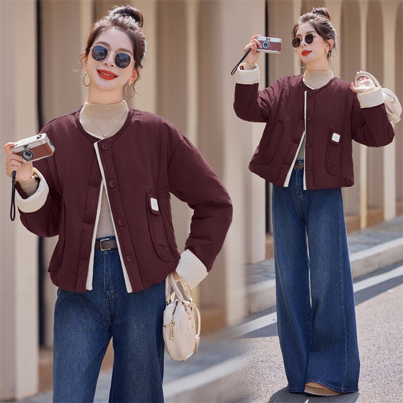 羽绒棉服女短款2025冬季新款小个子超好看韩系夹棉外套轻薄小棉袄,女装棉衣/棉服,瑶迪依秀