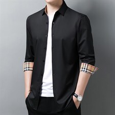 男式服装春秋季新款衬衫男长袖翻领休闲四季可穿衬衣XY2207-P68，男装衬衫，星座1105-3