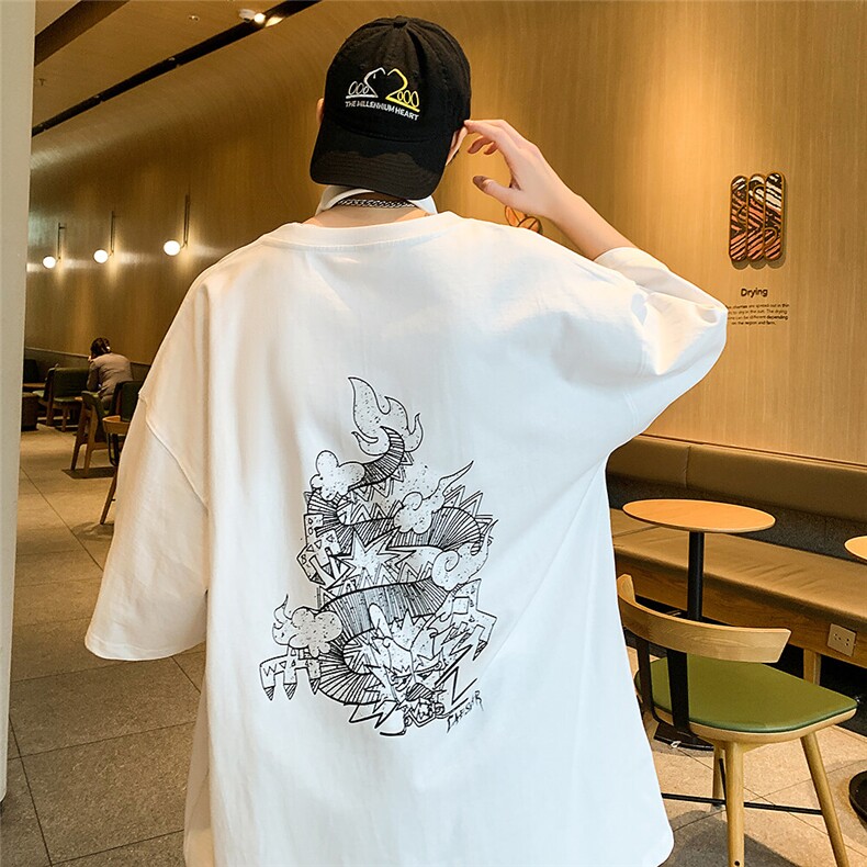 夏季新款龙年斑驳印花短袖T恤宽松 M~5XL XZ604-DT216-P25控39图片