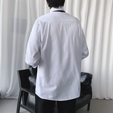 白衬衫男长袖DK制服内搭衬衣领带学生班服工作寸衣CS11-P30送领带，男装衬衫，星座1008-2
