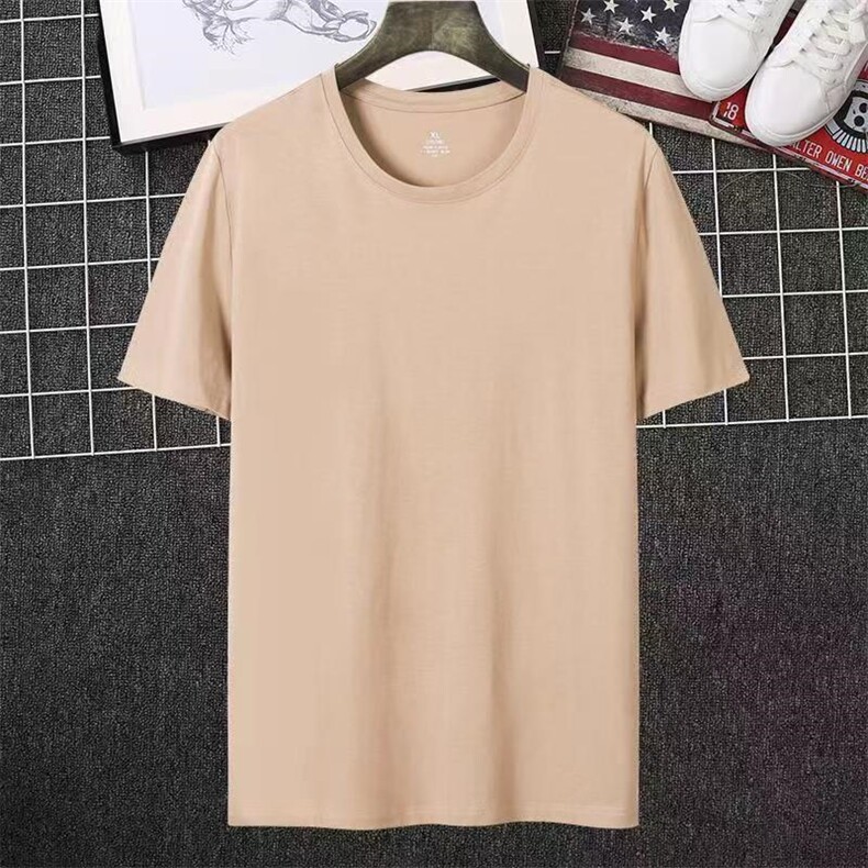 青春活力青春流行2025年春季日常圆领短袖莱卡棉男款，男装T恤，牛米欧羽绒服工厂店