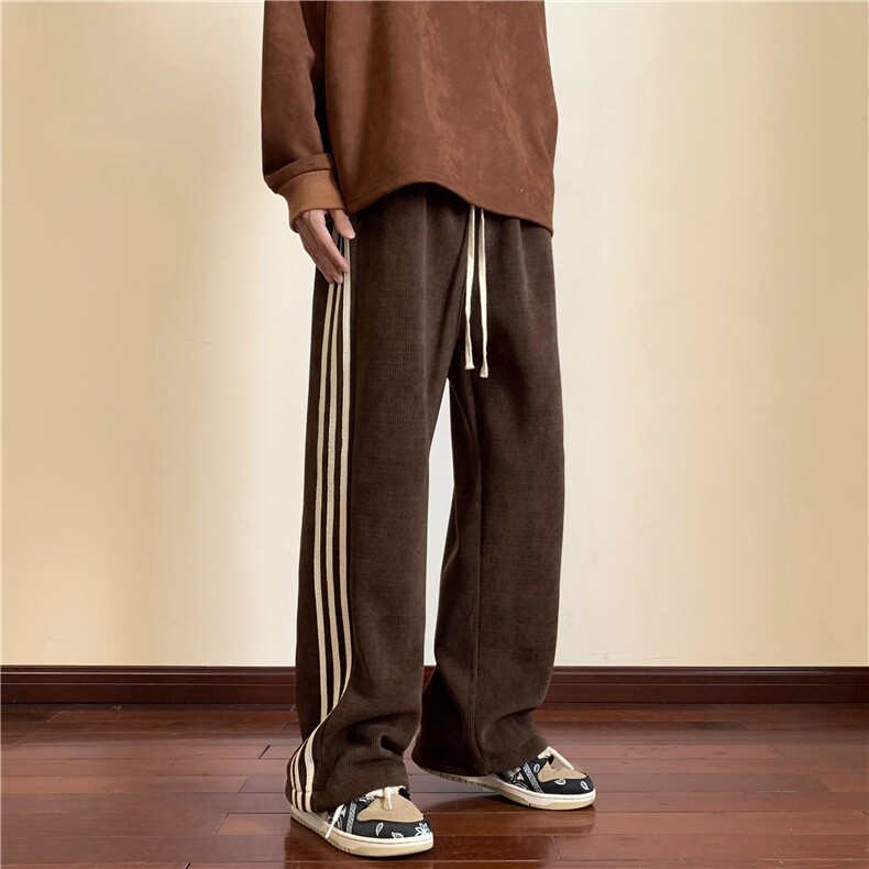 冬季加绒加厚条纹贴标休闲裤M~5XLXZ604-KG50-P65控78,男装卫衣,星座604