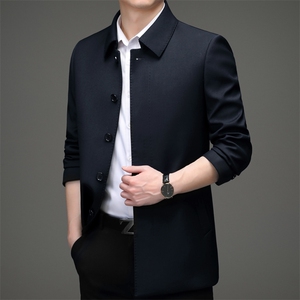 AE8082轻奢品质大码男装风衣商务休闲外套高端大货主推,粉色抹胸搭配什么外套图片
