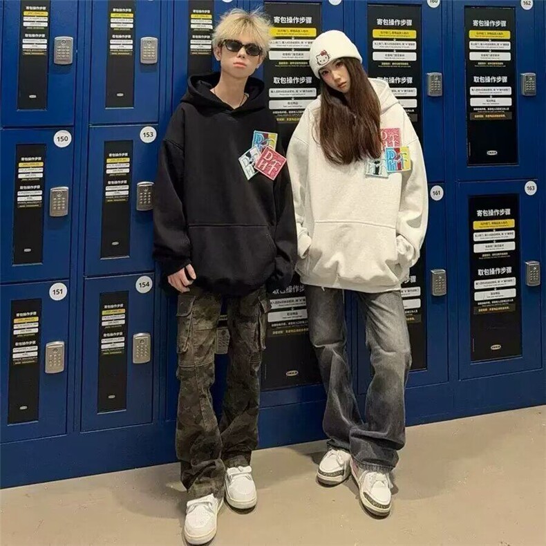 【有货】DY708-P58美式高街刺绣连帽卫衣男女款春秋季新款潮,男装卫衣,星座603-2