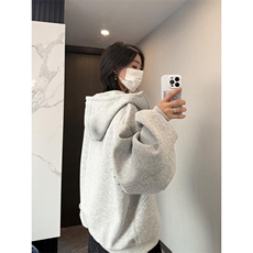 抖音得物高品质二开26春装美式高街铆钉拼接纯色开衫卫衣外套W122，女装短外套，电商A486-1