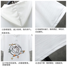 LD540142-P45连帽短袖t恤男大码胖子带帽五分袖中袖展架，男装T恤，电商A040A