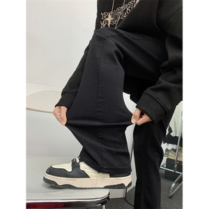 24年微喇牛仔裤男款春秋宽松直筒美式高街vibe潮牌痞帅裤子K70822图片