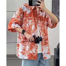 夏季衬衫2025新款中大儿童男孩短袖衬衣薄款痞帅夏装上衣C3340，男装T恤，星座1116A（原606A-3）