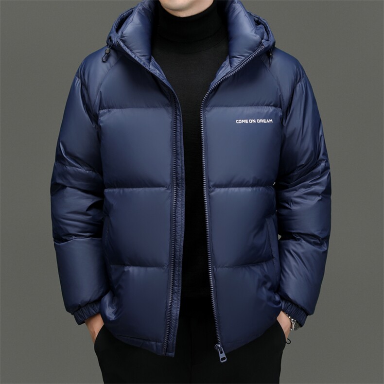 羽绒服男士2024冬季新款潮流简约上衣休闲加厚保暖连帽外套男装,男装羽绒服,电商B212（原钱塘6029）
