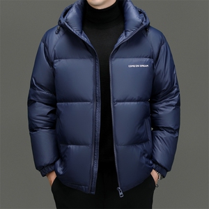 羽绒服男士2024冬季新款潮流简约上衣休闲加厚保暖连帽外套男装图片