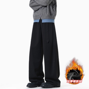 星空呢500g重磅保暖银狐绒调节腰带休闲裤男K5942J加绒-特P50控98图片