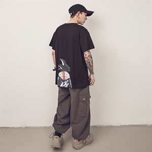 现货短袖夏季日系潮流男港风衣服大码宽松胖子ins男装T6667-P18图片