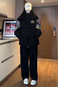 2025 冬季新款 女模内景大码绣花小熊棉衣M-5X HM23927-特P105图片
