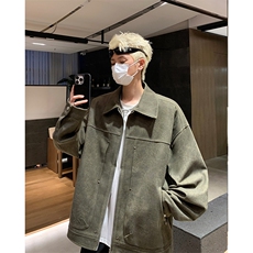 潮牌美式铆钉夹克秋款仿麂皮工装美拉德夹克外套504-W29-P75，男装夹克，星座504