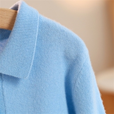 新款必达男孩长袖POLO开衫红蓝条袖羊毛开衫，童装儿童羊毛衫，群鹿羊绒