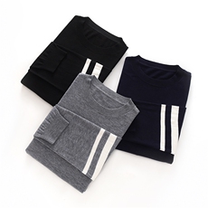 2024秋季新款圆领可机洗精纺羊毛衫通勤百搭，男装羊毛衫，优麦羊绒（原洪叶羊绒）