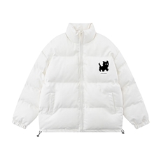 白底新款冬季时尚百搭宽松字母印花棉服外套MY6454P115控158，男装棉衣，电商A268-1