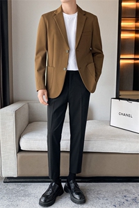 西装套装两件套男坠感春秋修身西裤男士休闲裤子韩版西服三件套潮图片
