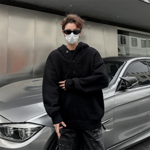 美式连帽毛衣外套男宽松秋冬外搭慵懒风休闲百搭上衣MY0663-P55图片