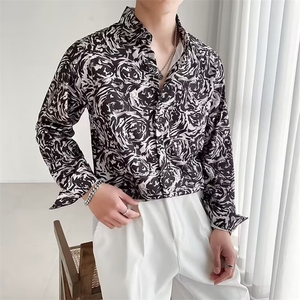 美式复古花衬衫男春秋季潮牌炸街宽松痞帅慵懒长袖衬衣CY1006-P30图片