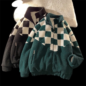 冬季羊羔毛外套男潮牌立领棉服棉衣 A328P100 控148图片