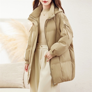 羽绒服女冬季2024年新款女款时尚洋气外套秋冬白鸭绒中长款面包服图片