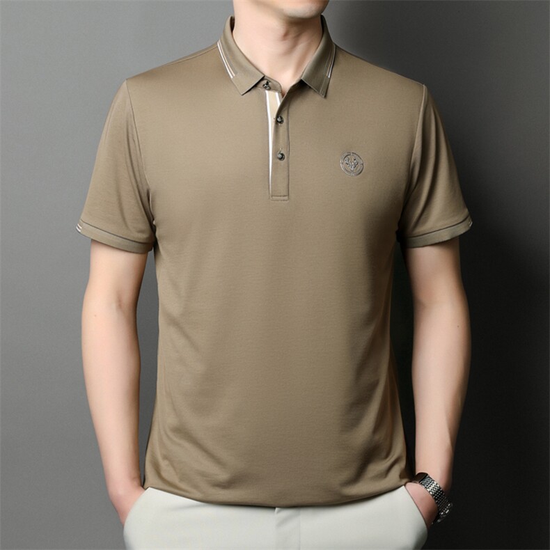 夏季男短袖T恤商务休闲男装中年翻领polo衫半袖上衣JD8633-P63图片