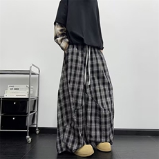 美式复古褶子宽松高腰长裤情侣日潮潮流新款时尚8648P47，男装休闲裤，星座410-2