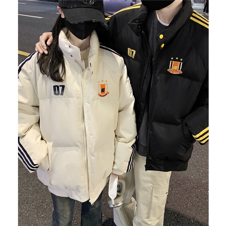 情侣冬装港风织带棉服刺绣logo棉衣休闲加厚外套男G1105P118,男装棉衣,电商A339