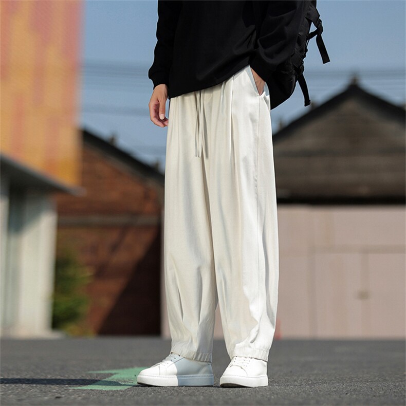 风2025秋季新款日系棉麻休闲松紧长裤男ZK63-P60控88,男装休闲裤,电商A021