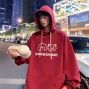 新款港风抖音直播得物高品质男宽松连帽卫衣外套W5052P45控68图片
