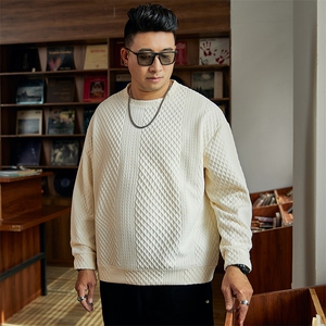 M-8XL 秋季胖男生圆领提花卫衣男 59图片