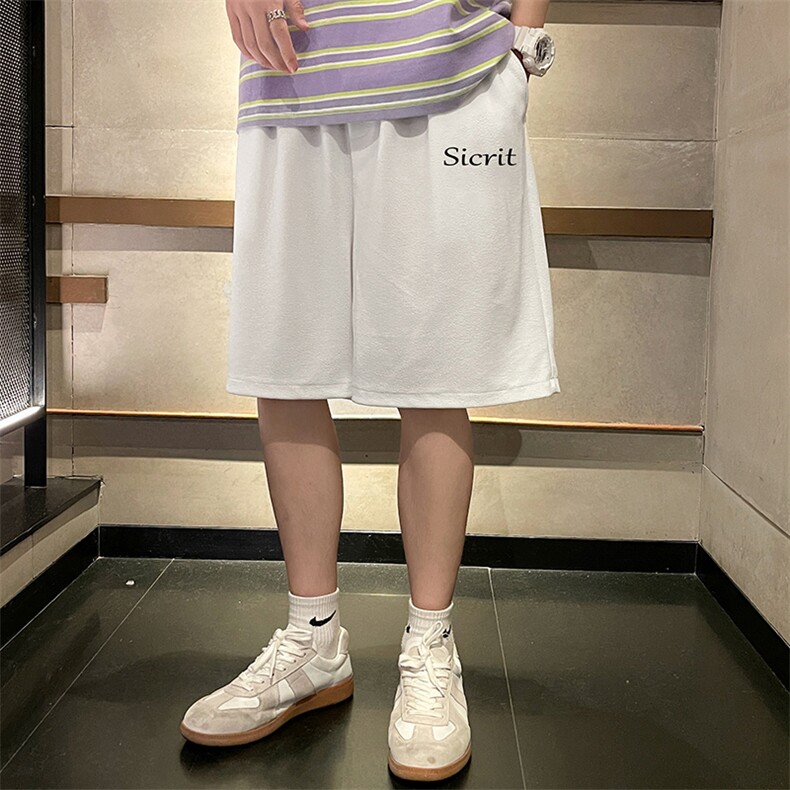 MK37098-P15冰丝短裤男士大码宽松休闲五分裤男运动中裤港风,男装休闲裤,电商A040