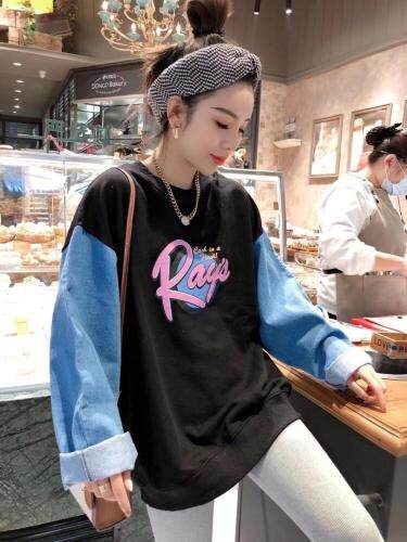 欧版拼牛仔卫衣，女装卫衣/绒衫，一杭