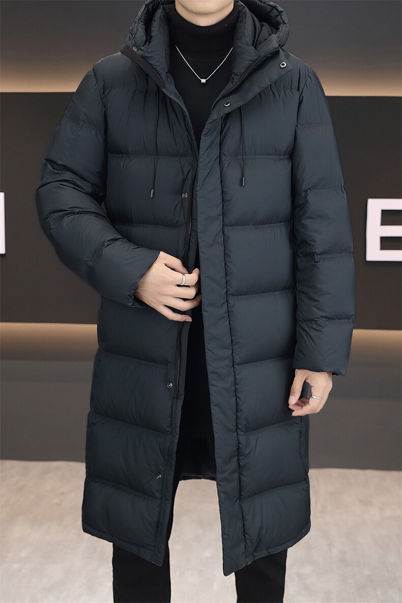 标90绒男士连帽白鸭绒中长款加厚防寒羽绒服大衣外套9786P320,男装羽绒服,电商B226