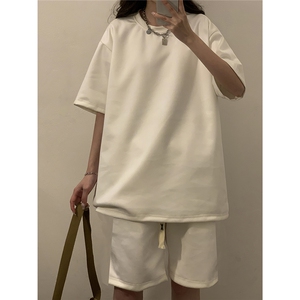 中性风麂皮绒短袖T恤男DT8766P23短裤男DK8767P32套装TZ8757P55图片