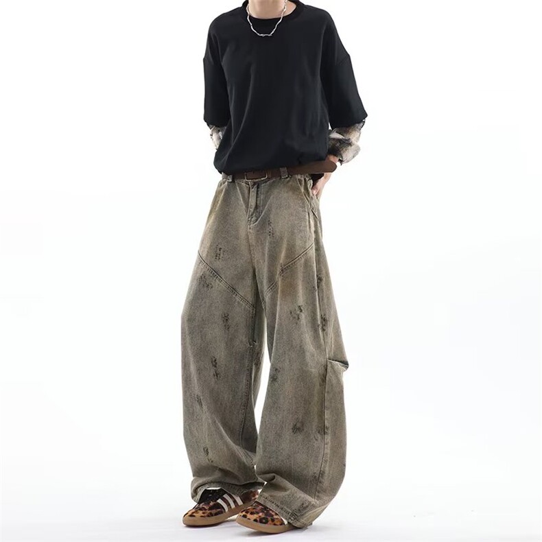 气质时尚新款流行文艺简约百搭慵懒休闲长裤牛仔裤5366P58，男装牛仔裤，星座410-2