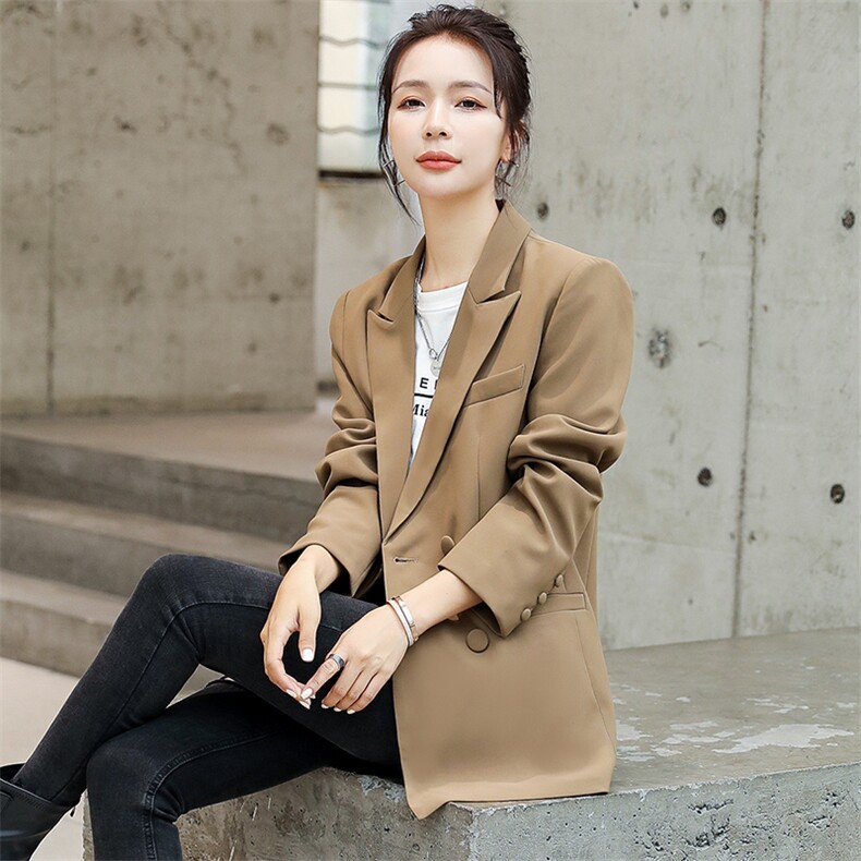 小众设计感西装外套女春秋天高级感休闲气质女神范西服潮牌双排扣图片