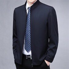 夹克春秋季2023新款商务中年时尚百搭休闲外套宽松薄款男士上衣，男装夹克，电商B212（原钱塘6029）