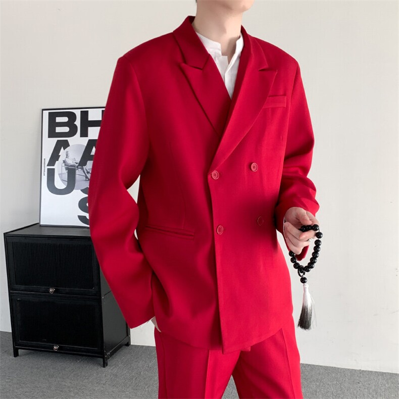 2025春装小众改良中山装过年演出复古立领盘扣无性别中式西装外套,男装西服,星座909