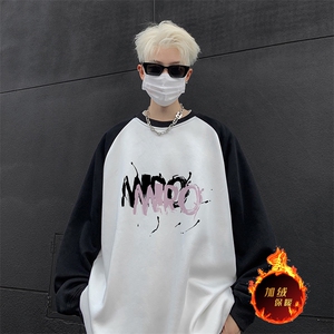 抖音得物高品质重磅二开全棉阔版支持退换 360克插肩圆领卫衣0112图片