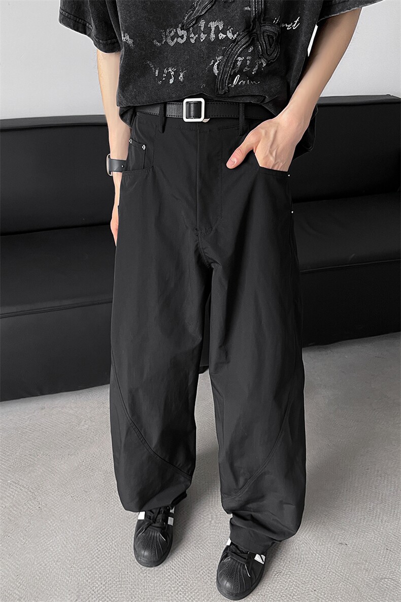 8XL-M大码休闲裤男高街ins休闲长裤弯刀裤美式vibe微喇裤K972TP45,男装休闲裤,电商D206-1
