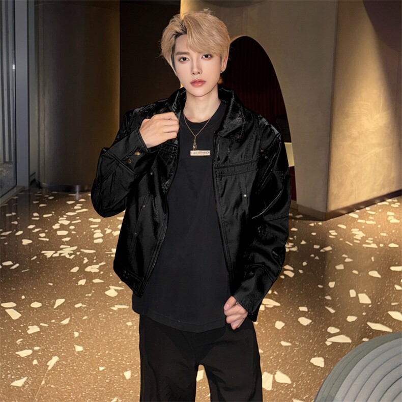 （自家图）稠面亮丝夹克外套男6021-P105,男装夹克,星座910-5