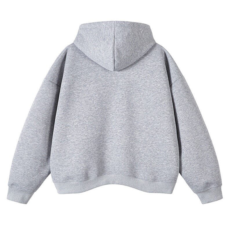 抖音得物二开26春装美式高街宽松结构螺纹拼接连帽卫衣外套X087,女装短外套,电商A486-1