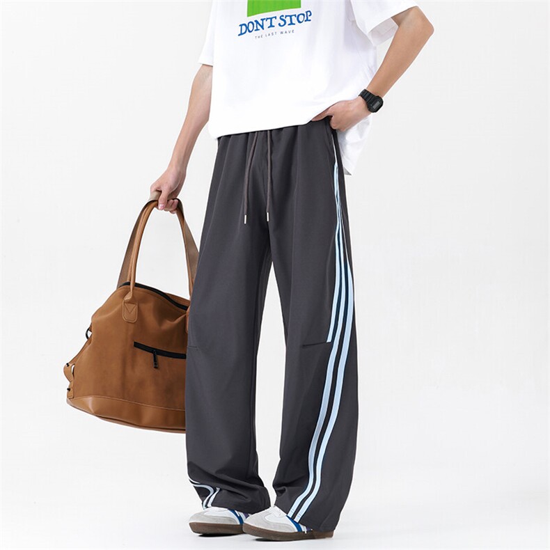 休闲裤男夏季新款港风宽松冰丝长裤CK8070-P36图片